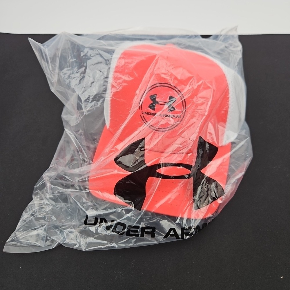 Under Armour Men's Iso-Chill Driver Mesh Golf Cap Fitted Hat Red White M/L - Picture 3 of 4